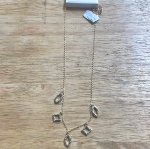 dangle rhinestone necklace