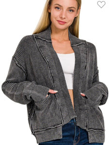 Washed dropped shoulder sweater