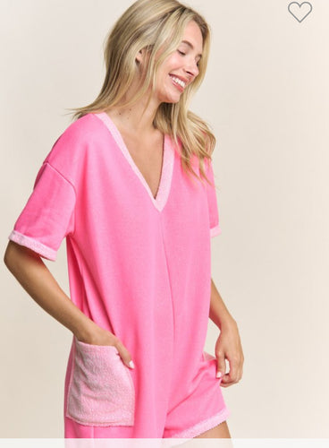 Hot pink romper