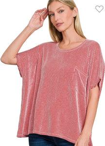Corded ribbed shortsleeved