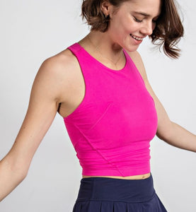 Cropped padded sports cami