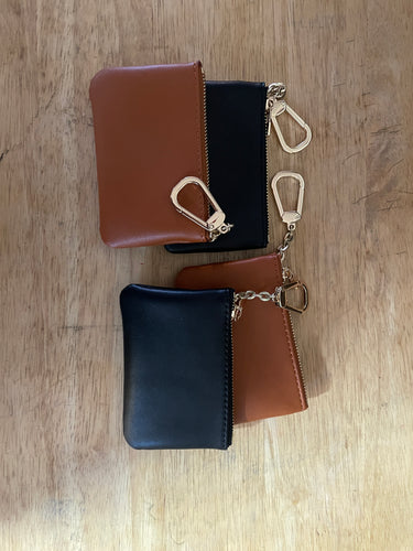 Genuine leather coin purse keychain