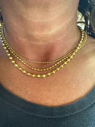 18k waterproof ball chain necklace