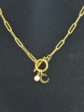 Load image into Gallery viewer, Initial with pearl necklace