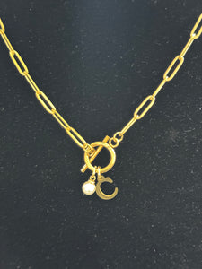 Initial with pearl necklace