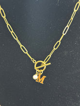 Load image into Gallery viewer, Initial with pearl necklace
