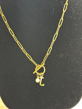 Load image into Gallery viewer, Initial with pearl necklace