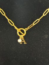 Load image into Gallery viewer, Initial with pearl necklace