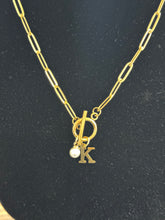 Load image into Gallery viewer, Initial with pearl necklace