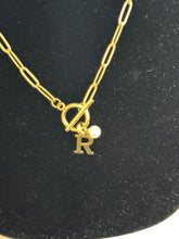 Load image into Gallery viewer, Initial with pearl necklace