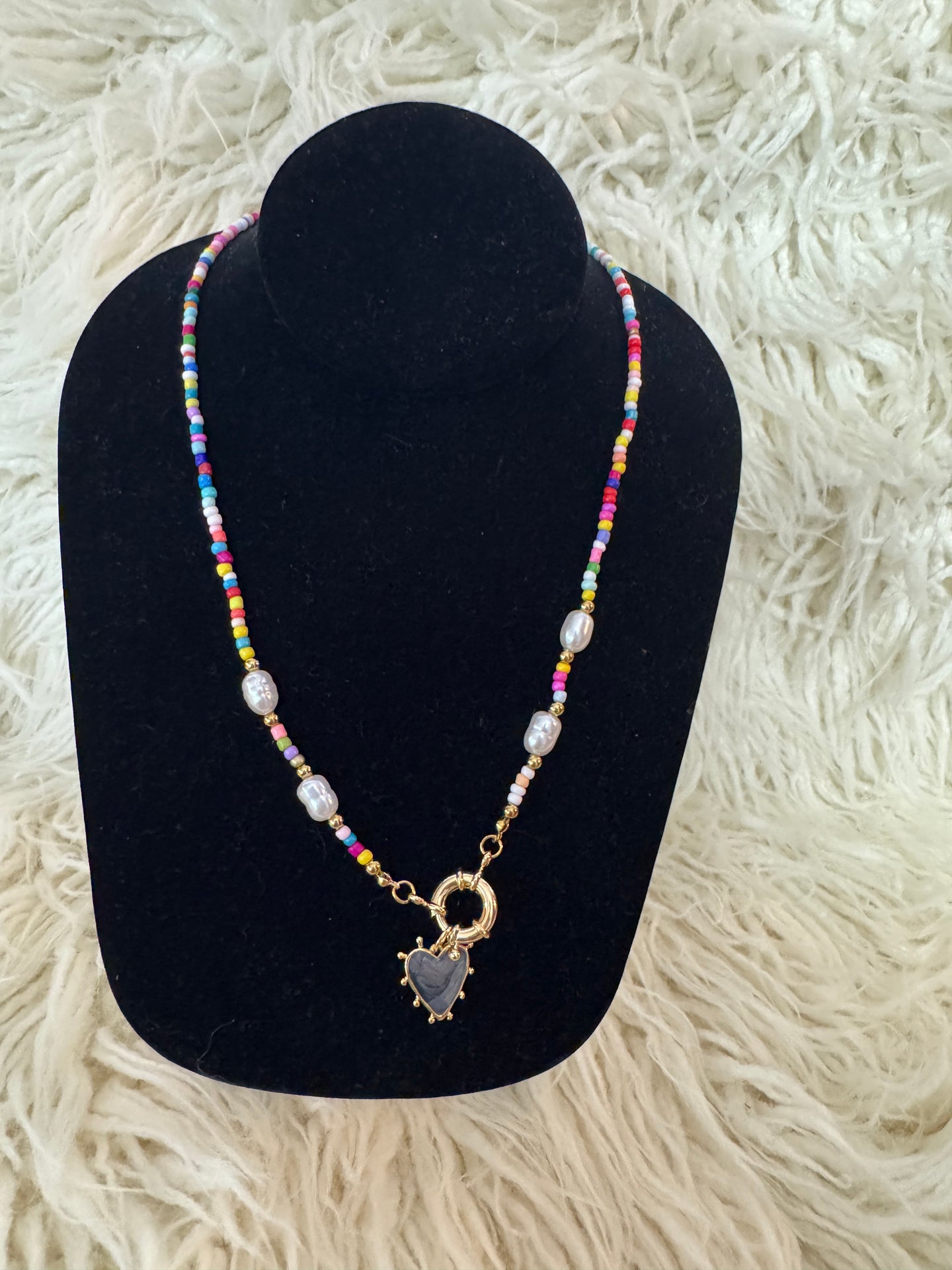 Multi stone heart necklace