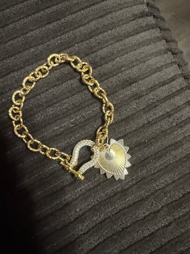 Lock charm bracelet
