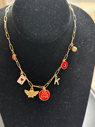 Initial charm necklace