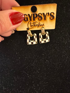 Check earrings
