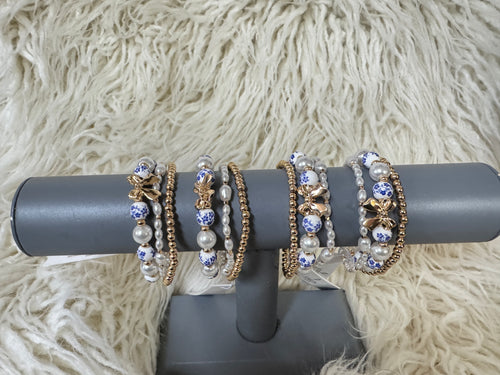 Blue porcelain bracelet
