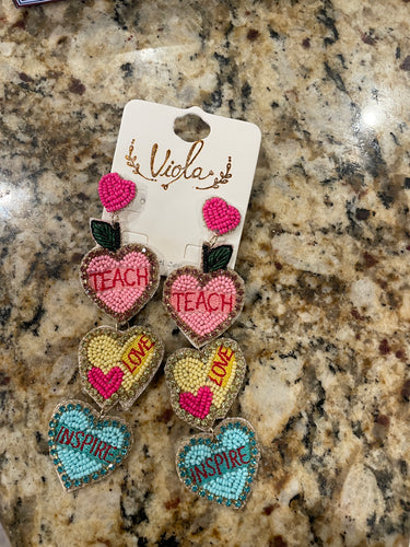 Teach love inspire earring