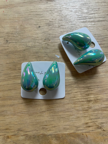 green teardrop earrings