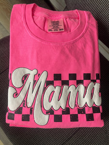 Mama checkered hot pink