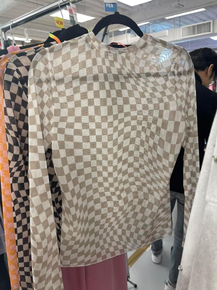 Sheet checker layering shirt