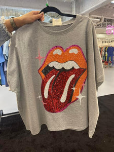 Rolling Stones trademark sequin oversized shirt