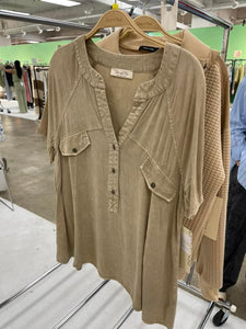 Mineral washed Henley top
